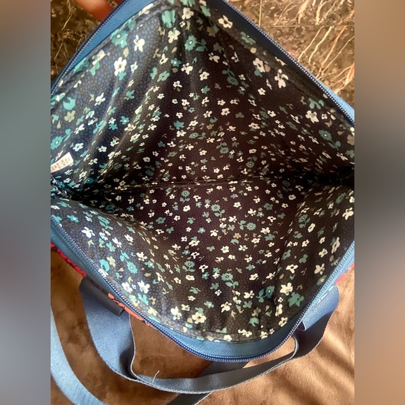 Vera Bradley Triple Slim Laptop Case Cabbage Rose Cabernet - Picture 4 of 11